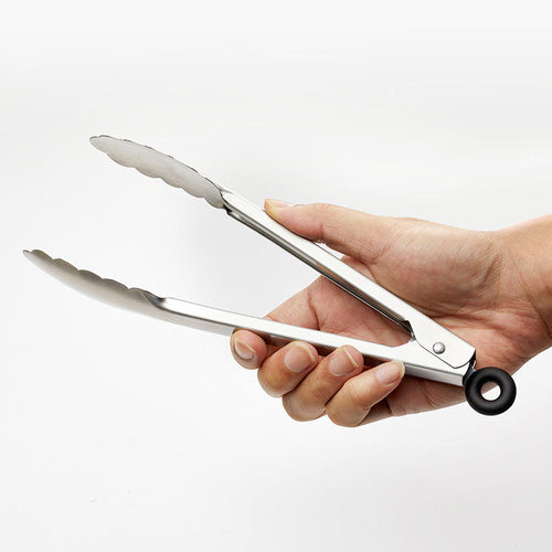 9-Inch Stainless Steel Kitchen Tongs, Non-Slip Grip BBQ Grill Tongs for Cooking, Grilling & Food Serving